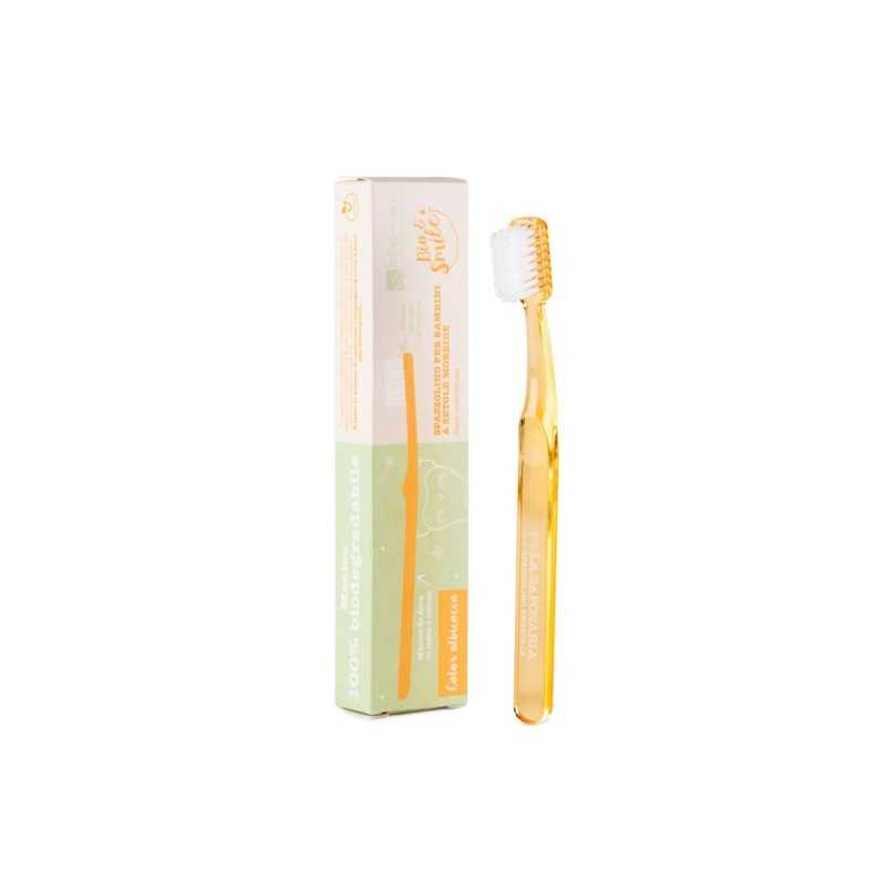 Vegetable Fiber Toothbrush For Children Apricot